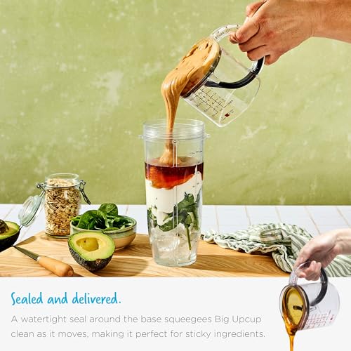 Dreamfarm Big Upcup All-in-1 Adjustable Measuring Cup - 2 Cup | Measures dry and liquid ingredients and scrapes itself clean, easy-to-read metric and imperial measurements, microwave safe - size: Big Upcup - 2 Cups