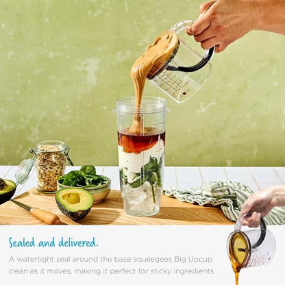 Dreamfarm Big Upcup All-in-1 Adjustable Measuring Cup - 2 Cup | Measures dry and liquid ingredients and scrapes itself clean, easy-to-read metric and imperial measurements, microwave safe - size: Big Upcup - 2 Cups