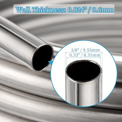 Vigorous Wort Chiller, 3/8" x 25 Ft Food Grade 304 Stainless Steel Coil, Water Chiller for Ice Bath Beer Brewing Tubing Coil, Stainless Steel Immersion Chiller - size: 3/8" x 25 Ft Wort Chiller