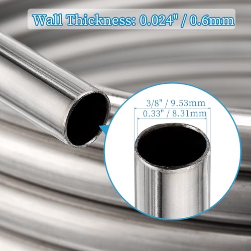 Vigorous Wort Chiller, 3/8" x 50 Ft Food Grade 304 Stainless Steel Coil, Water Chiller for Ice Bath Beer Brewing Tubing Coil, Stainless Steel Immersion Chiller, DIY Jockey Box - size: 3/8" x 50 Ft Wort Chiller
