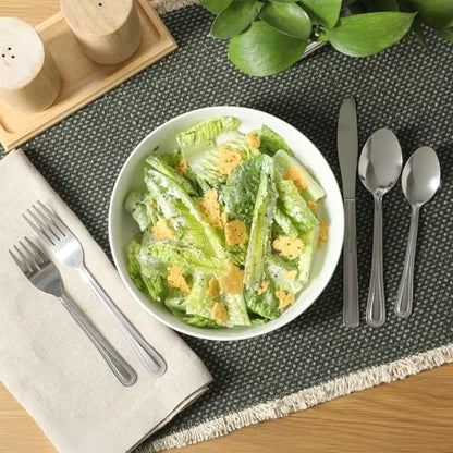 Gibson Home Aston 45-Piece Stainless Steel Flatware Set with Tray and Serving Utensils – Silverware Service for 8 - size: Service for 8 w/ Serving Utensils (45pcs)