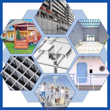 MorningRo 25 Pcs Grating Clip Saddle Clip Galvanized Carbon Steel for Screw Size 1/4 Inch for Industrial Flooring Drainage Systems Mezzanines Walkways Stair Treads (Silver)