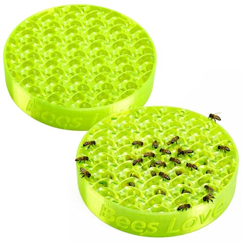 DECOHS 2 Pcs Bee Watering Station, Butterfly Bee Feeder and Waterer, Bees Bath Feeding Bowl for Garden Yard Outdoor Decor Beekeeping Supplies - color: 2 Pcs