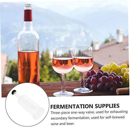 Alipis 3-Piece Silicone One-Way Valve Stopper Set for Home Brewing Fermentation and Wine Making Easy to Use for Beer and Wine Preservation
