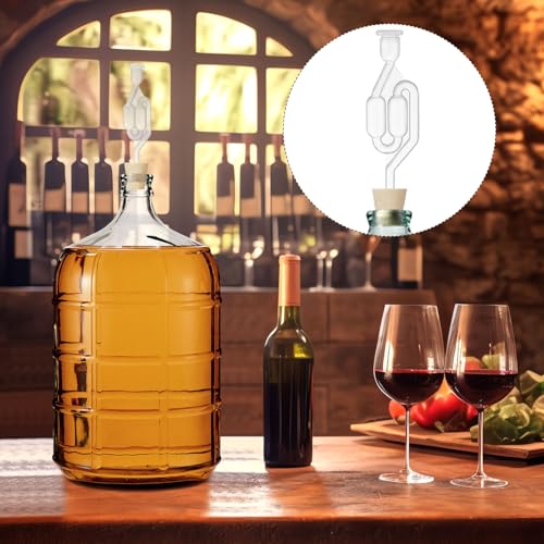 Ziliny 3 Pcs Drilled Fermentation Corks for Most 3 5 6 Gallon Glass Carboy Tapered Corks for Bubble Airlock Wood Stopper Bungs for Home Brewing Wine, Not Include Airlock, 1 x 1.5 x 1.6 inches