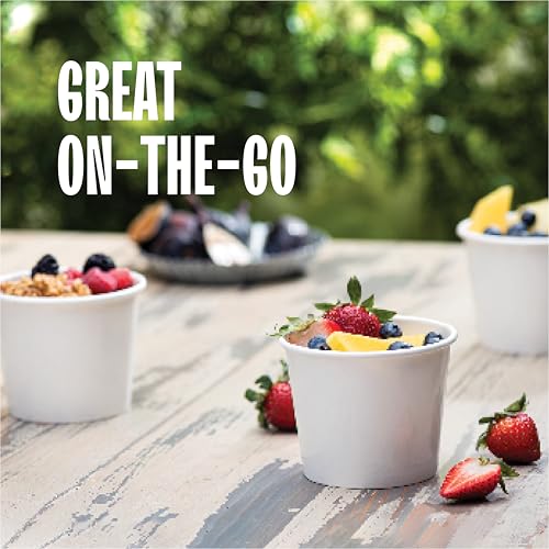 Paper Food Container with Lid, Insulated Food Cups with Vented Lids - Hot or Cold To Go Soup Cup, for Soups, Ice Cream and Yogurt - Eco-Friendly - White - size: Bulk: 12 oz.