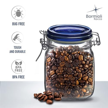 Bormioli Rocco Fido Jar - Clear Blue, 33.75 Oz, Set of 3 - color: Fido Clear
