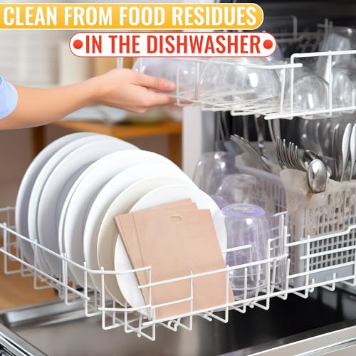 12 Pcs Non-Stick Grilled Cheese Toaster Bags Reusable Up To 50 Times - 6.3" x 6.3" Reusable Toaster Bags for Grilled Cheese Sandwiches and Panini | Mess-Free, Easy to Clean and Heat-Resistant Material