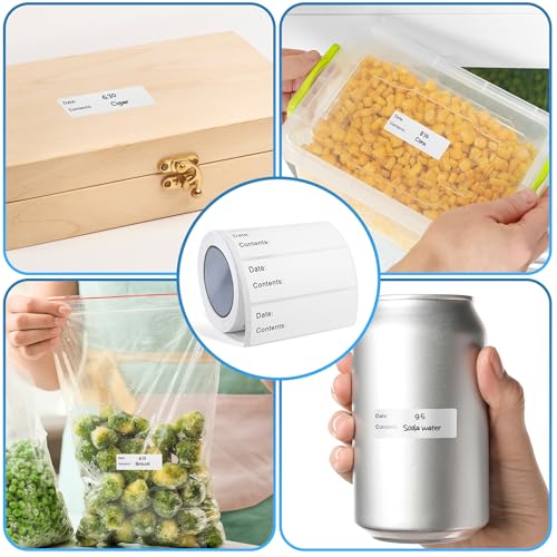 500 Pcs Freezer Labels, 1 x 3 Inch Refrigerator Food Label Stickers, No Residue, Easy Peel Off, Water & Oil Resistant, Labels for Food, Freezer Bags, Jars, and Containers - size: 500 Pcs Printed Labels (1 x 3 Inch)