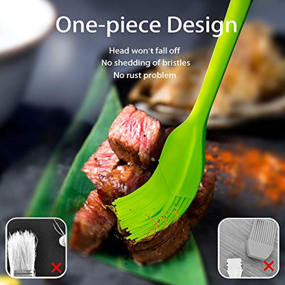 Silicone Basting Pastry Brush - Cooking Brush for Oil Sauce Butter Marinades, Food Brushes for BBQ Grill Kitchen Baking, Baster Brushes Baste Pastries Cakes Meat Desserts, Food Grade, Dishwasher Safe - color: Multicolor 5 Pack
