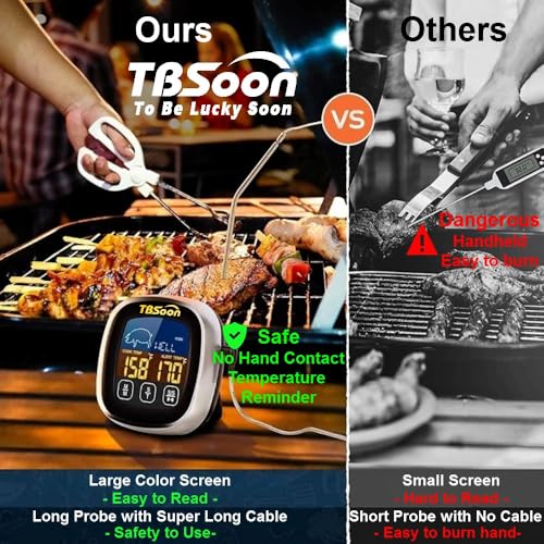 Multifunctional Digital Thermometer for Cooking,Food Thermometer+Thermometer Alarm+Kitchen Timer,Large Color Screen,Instant Read,Fast Response,grill bbq accessories,Kitchen Oven Meat Thermometer-DMT02