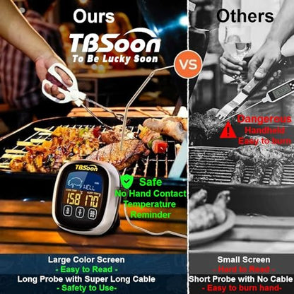 Multifunctional Digital Thermometer for Cooking,Food Thermometer+Thermometer Alarm+Kitchen Timer,Large Color Screen,Instant Read,Fast Response,grill bbq accessories,Kitchen Oven Meat Thermometer-DMT02