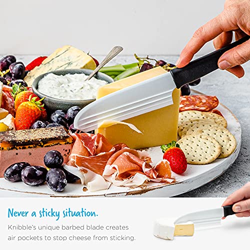Dreamfarm Knibble Non-Stick Cheese Knife with Built-In Fork - Red | Slices hard and soft cheeses, spreads condiments, with barbed fork for serving and sharing charcuterie, 9" - color: Red