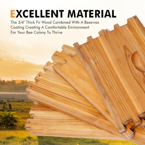 10 Frame Deep Brood Beehive Board Unassembled Bee Box Wax Coated Bee Hives Body Comes with Pack of Screws(No Frames or Foundations) - size: 10 Frame Deep