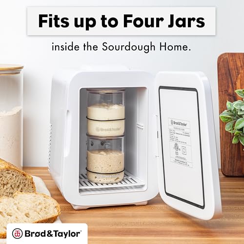 Brod & Taylor Small Sourdough Starter Jar (12oz) Less Discard Waste, 100% Dishwasher Safe, Measurement Markings, and Height Marker (Durable Glass Jar, BPA-Free) - size: 12 Ounce
