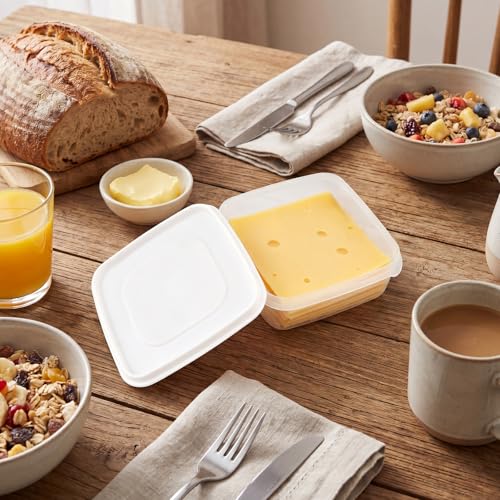 Cheese Storage Containers 2Pack, 650ml Airtight Cheese Holder | 650ml Each, 5.3 x 5.3 x 2 In, Fridge And Freezer Safe, Dishwasher Safe, For Cheese Butter Deli Meat