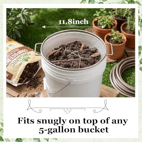 3PCS Soil Sifter for Gardening with Handles - Rock Compost Dirt Sifter for 5 Gallon Bucket, 1/4in,1/8in,3/8in Mesh Garden Sifting Screen Gravel Sawdust Vermicompost with Repotting Mat - size: 3-Piece Set (1/4", 1/8", 3/8" Mesh)