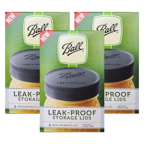 Ball Mason Jar Leak-Proof Lids, Regular Mouth, 6 CT (Pack of 3) - color: Regular, size: 6 Count (Pack of 3)