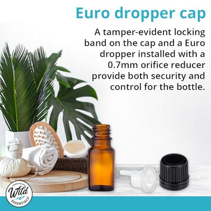 mEssentials 24 Pack of 10ml Amber Glass Bottles with Euro Dropper Caps - Great for Essential Oils, Perfumes and DIY Aromatherapy - Easy to Fill, Clean and Reuse - Protective and Durable - size: 10ml pack of 24