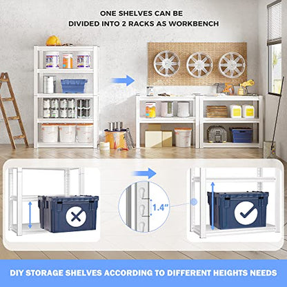 Raybee Garage Shelving, 63" H Storage Shelves, 2010LBS Metal Shelving, Adjustable Metal Shelves for Storage Kitchen Pantry 63" H x 32.1" W x16.6 D