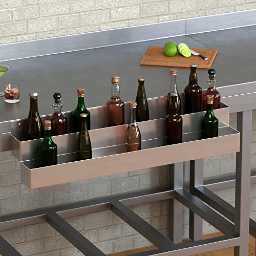 Stainless Steel Double Tier Speed Rail, Liquor Rack, Speed Rack, Bottle Holder - 42 Inch - size: 42 Inch, style: Double Tier