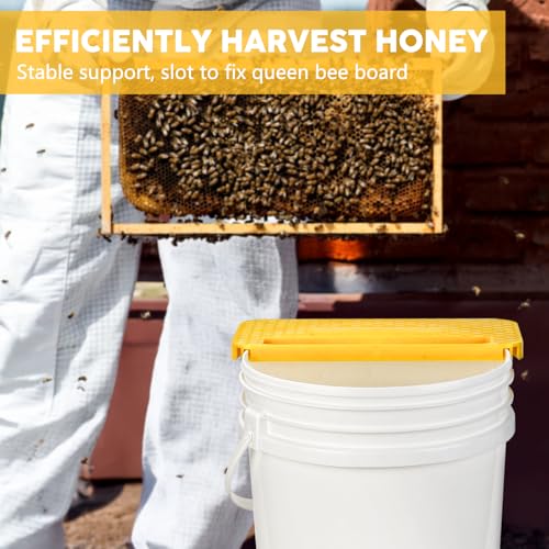 Uncapping Tank Holder, Fit in 5 and 6 Gallon Bucket Honey Uncapping Tank Holder, Beekeeper Flat Honey Shelf for Hive Cleaning Tool, Plastic Honey Bucket Scraper Tool