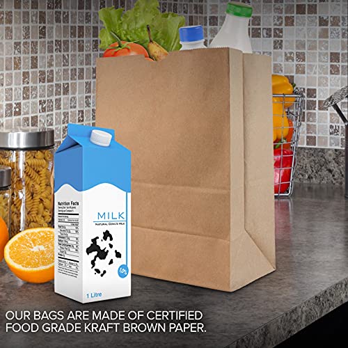 Stock Your Home 52 lb Kraft Brown Paper Bags (50 Count) – Bulk Large Grocery Bags for Shopping - size: 50 Count