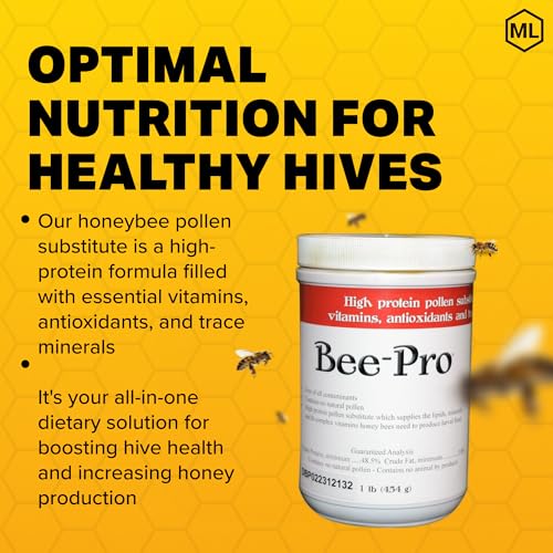 Mann Lake FD203 Bee-Pro Pollen Substitute, High Protein, Boosts Brood, Healthy Colony, Free from Animal by-Products, Rich in Vitamins & Amino Acids, 1 Lb Canister - size: 1-Pound