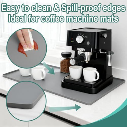 Silicone Coffee Mat, 24"X16" Heat-Resistant,Eco-friendly,Hygienic Drying Pad,Leak-Proof and Non-Slip,Removable Silicone Mat with Concave and Convex Design,（Gray 24X16） - color: Gray, size: 24" x 15.9"