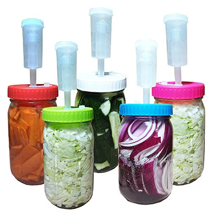 TopHomer Fermentation Lid Plastic Fermenting Lid Air Lock Fermenter Burp Lid for Making Kimchi, Ginger Carrots, Hot Sauce, Sauerkraut, Pickle(Rose red) - color: Rose Red
