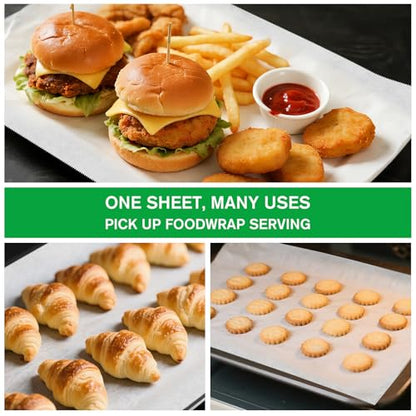 EcoDispose Precut POP UP Deli Paper Sheet Pack of 200, Interfolded Heavy Paper for Food Wrap and Serving (15" x 10-1/2", White） - color: White, size: 15“x10.5”inch