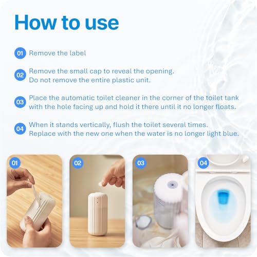 Fresh & Fresh Automatic Toilet Bowl Cleaners - 69 Bottles(UPTO 2500 FLUSHES/Bottle), Commercial and Residential Cleaner 3-4 MONTH Lasting Toilet Bowl Cleaner Bottle - color: Bottle (White), size: 69