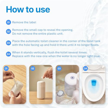 Fresh & Fresh Automatic Toilet Bowl Cleaners - 8 Bottles(UPTO 2500 FLUSHES/Bottle), Commercial and Residential Cleaner 3-4 MONTH Lasting Toilet Bowl Cleaner Bottle - color: Bottle (White), size: 8