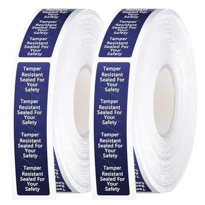 Outus 1000 Pcs Tamper Evident Labels Rolls Adhesive Safety Stickers 0.75 x 3.5'' Tamper Evident Tape for Security Food Delivery Bag Closure Container Box Jar Mailing Packaging Sealing (Navy Blue) - color: Navy Blue