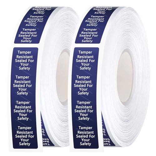Outus 1000 Pcs Tamper Evident Labels Rolls Adhesive Safety Stickers 0.75 x 3.5'' Tamper Evident Tape for Security Food Delivery Bag Closure Container Box Jar Mailing Packaging Sealing (Navy Blue) - color: Navy Blue