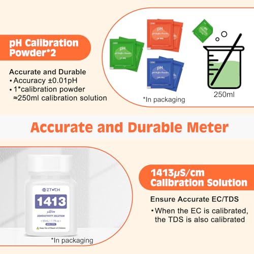 pH Meter for Water, Smart pH TDS EC Meter for Water Hydroponic, 4 in 1 pH Conductivity PPM Temp Meter for Drinking Water, Brewing, Aquarium, Pool, Spa