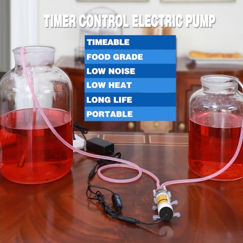 Food Grade Electric Water Transfer Pump 110V With Timer Controlled for Ice Maker,Coffee Machine,Water Dispenser,Auto Siphon Self Priming Pumps for Bottling Wine,Beer and Kombucha,2L/Min,Low Noise - color: While Shell With Timer Controlled