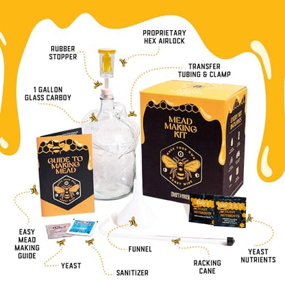 Craft A Brew - Mead Making Kit – Reusable Make Your Own Mead Kit – Yields 1 Gallon of Mead - style: Mead Making Kit