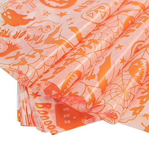 100 Pcs Halloween Wax Paper Food, Wax Paper Sheets Sandwich Wrap Papers Deli Wraps, Waterproof Oil-proof Picnic Basket Liners with Pumpkin Pattern for Kitchen Handmade Food - color: Halloween