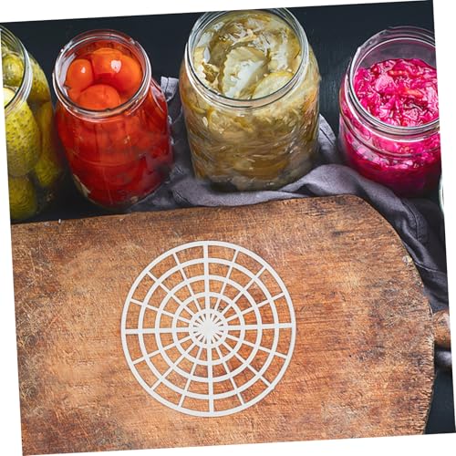 BESTYASH 5pcs Fermentation Weight Pickle Jar Press Plates with Strainer Round Kimchi and Pickled Foods Press Rack for Efficient Flavor Absorption and Easy Cleaning