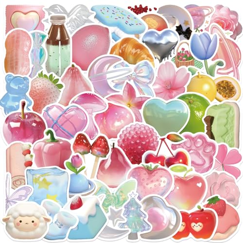 50 Pcs 3D Stickers for Adults Kids, Colorful Raised Dimensional Stickers Set, Waterproof Removable Decals for Laptop, Phone Case, Water Bottle, Journal, DIY Craft (Colorful 3D Patterns) - color: Colorful 3d Patterns