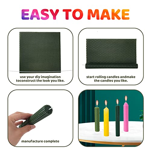 24 Pack 10x8 Inch Beeswax Sheets - Candle Making Kit Supplies for Christmas - DIY Crafts Gift for Kids, Beginners, Experts Alike - Honeycomb Sheet Included - color: 24 Pack 10x8 Inch Beeswax Sheets