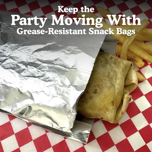 Regency Wraps Grease Resistant Serving Snack Bags, Foil-Lined Bags to Retain Heat, Perfect for Hot Dogs, Burritos, and More, 8.25” x 3.5” x 1.4" (Pack of 25) - size: Pack of 25, style: Hot Dog Bag