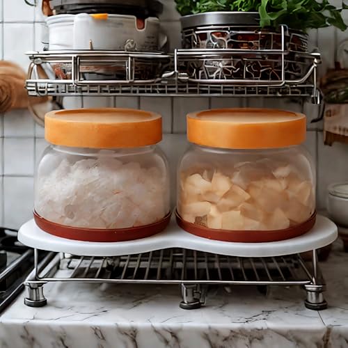 SAIOOL 2-Pack Striped Borosilicate Glass Airtight Canisters - Big mouth Large Capacity, Acacia Wood Lid, Food Storage Jars for Flour, Pasta, Pantry Organization (1200ml Gallon （Strew 2 pack）) - size: 0.32 Gallon (Strew 2 pack)