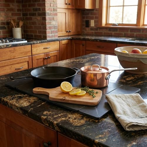 Selegna Stone Drying Mat for Kitchen Counter, Diatomite Stone Dish Drying Mat & Kitchen Sink Mat, Quick-Dry Diatomaceous Earth Counter Mat, Collapsible Tri-Panel Design - color: Charcoal