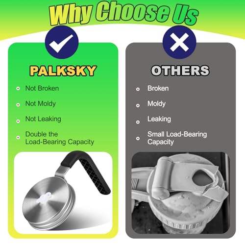 Palksky Mason Jar Lids with Straw Hole & Handle for Regular Mouth Jars, Leak-Resistant Drinking Lids with Extra Silicone Rings, Mason Jar Straw Lids for Iced Coffee, Lemonade, Juice (2 Pack) - style: Regular Mouth Lids with Straw & Handle 2 Packs