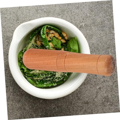 Zerodeko Ergonomic Wooden Garlic Grinding Rod for Mason Jars Sauerkraut Pounder Lightweight Pestle for Manual Spice Crushing and Food Grinding Random Color