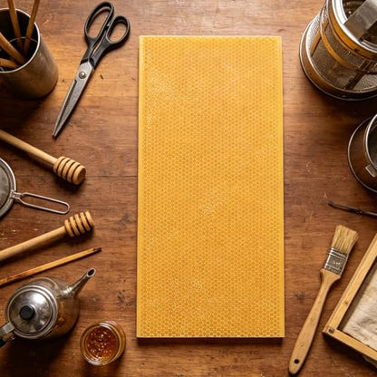 4pcs Plastic Beeswax Sheets: Beekeeping Equipment Wax Coated Foundation Honeycomb Sheets for Hive Frames DIY, Beekeeping, 16.7x8.4in, Yellow - color: Yellow