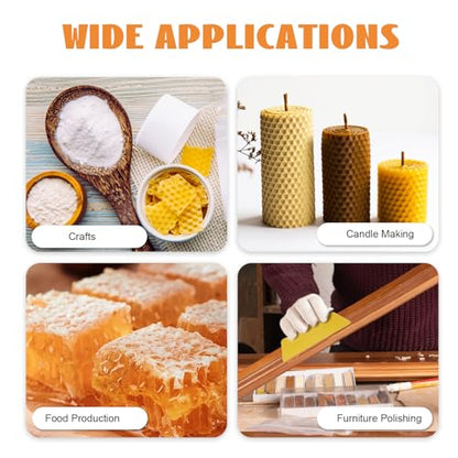 30Pcs Natural Beeswax Honeycomb Foundation Sheets, High Temperature Sterilized Bee Nest Bed Sheets, All-Season Stable Beehive Base Sheets for Beekeepers to Boost Honey Yield