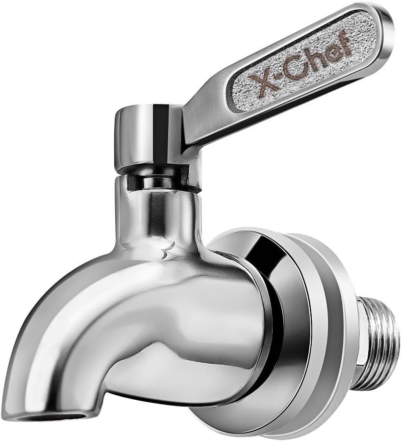 X-Chef Beverage Dispenser Spigot Replacement, Stainless Steel Metal Spigot for Glass Jar & Drink Dispenser - size: 1-Pack